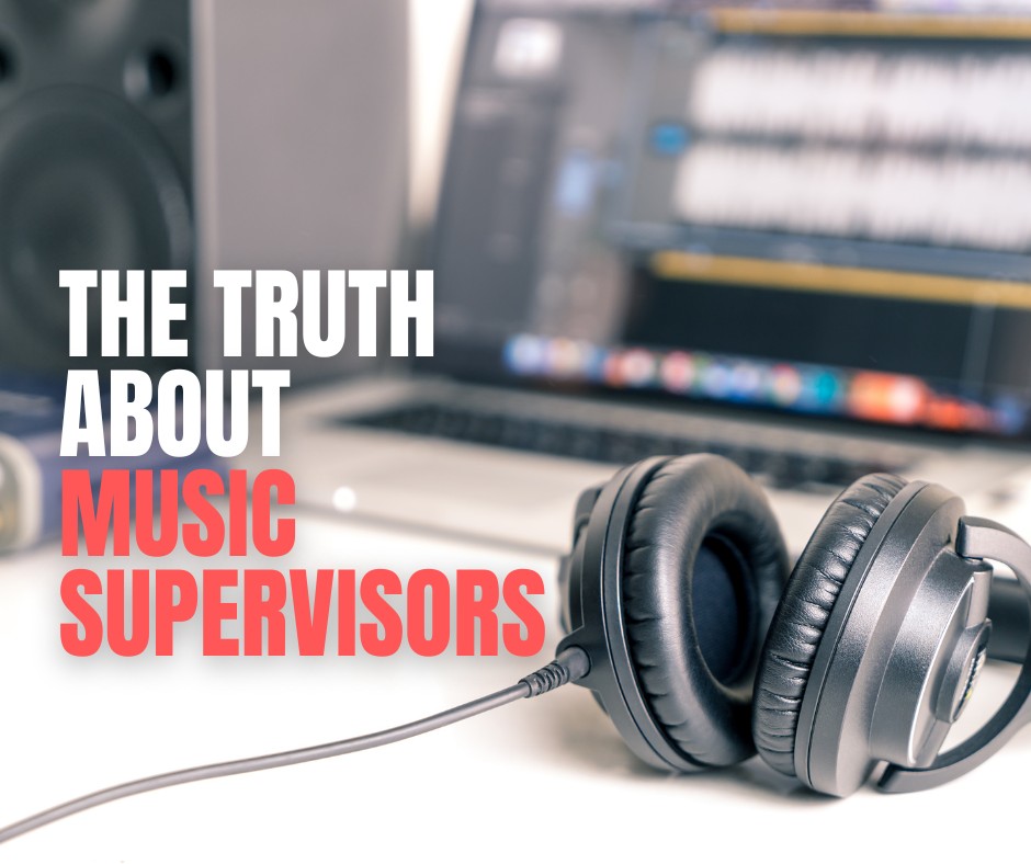 Laptop and headphones on desk – music production and sync licensing workspace
